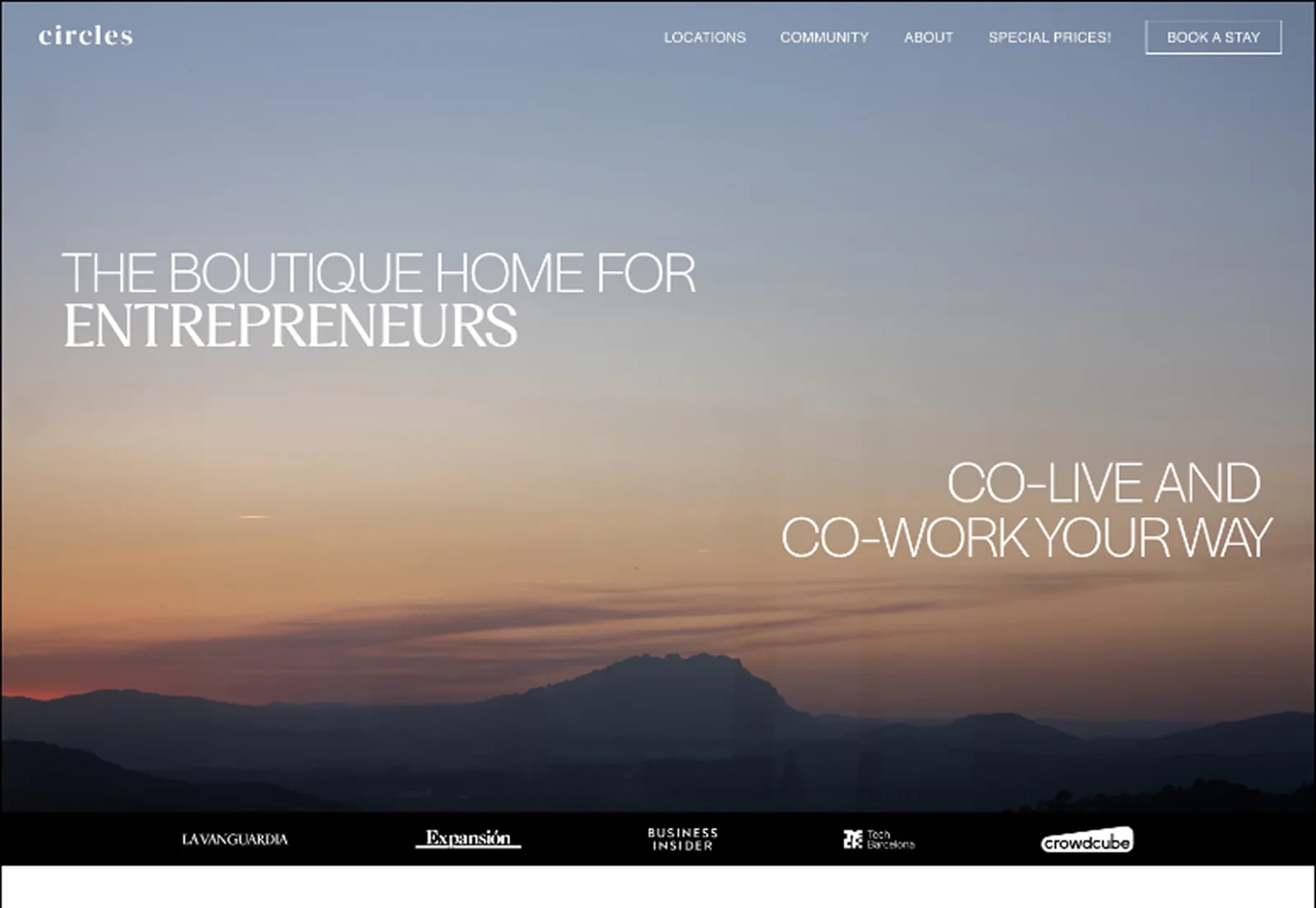 Circles House homepage